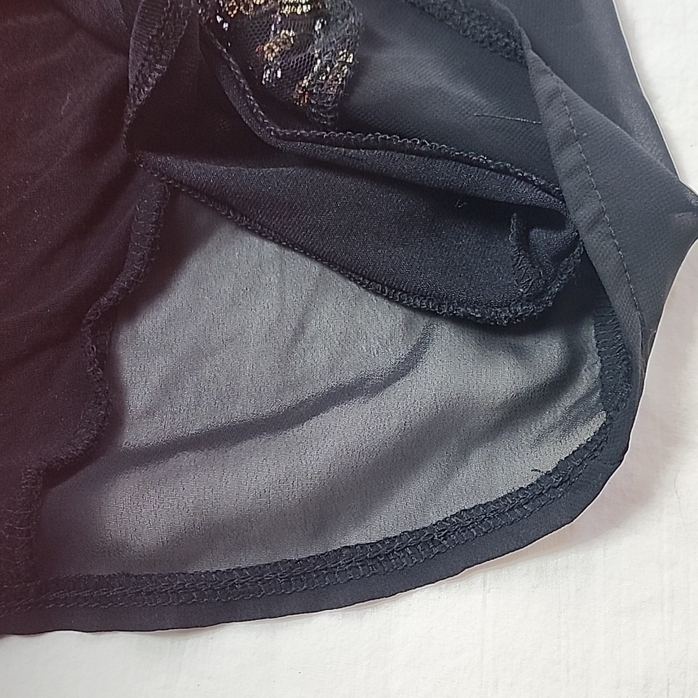 Worthington Sleeveless Black Glam Sequin Tank Top Holiday Party New Year's Eve - Picture 5 of 7